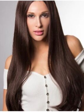 BELLAMI Long Straight Wig in Dark Brown